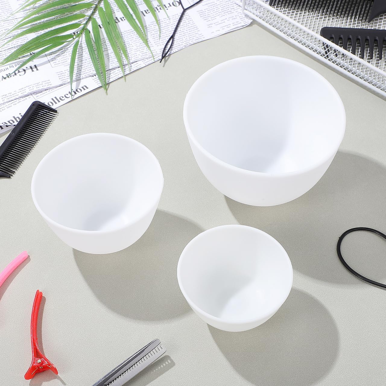 Mixing Cup Silicone - 3개/세트 실리콘 볼 화이트 페이스 마스크