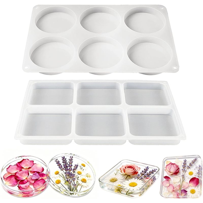 Coaster Mold Round - A25I-12-캐비티 엑스트라 딥 코스터 레진 몰드