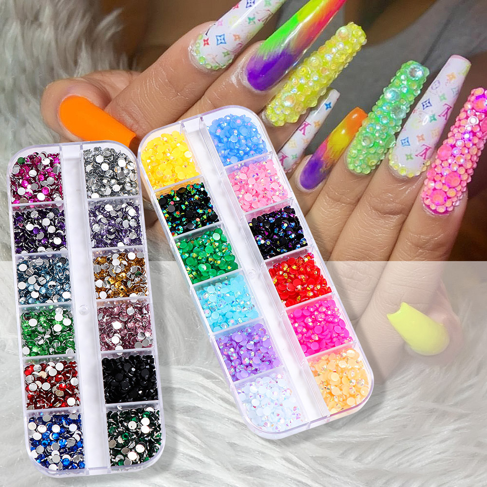 Resin Glitter Pack - 2400개 2mm AB 젤리 라인스톤 세트