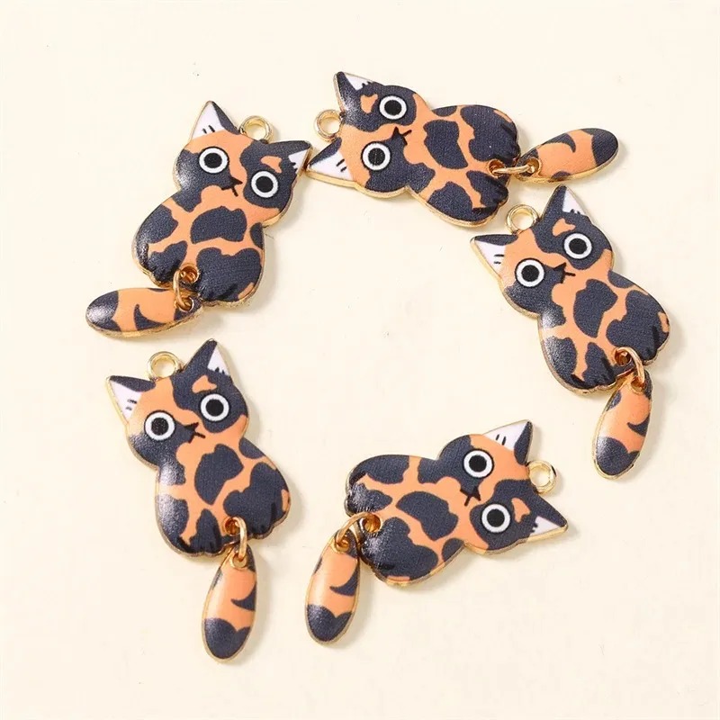 10Pcs 16×39mm 귀여운 만화 고양이 수지 참  - Resin Craft Supplies 리뷰 및 가격
