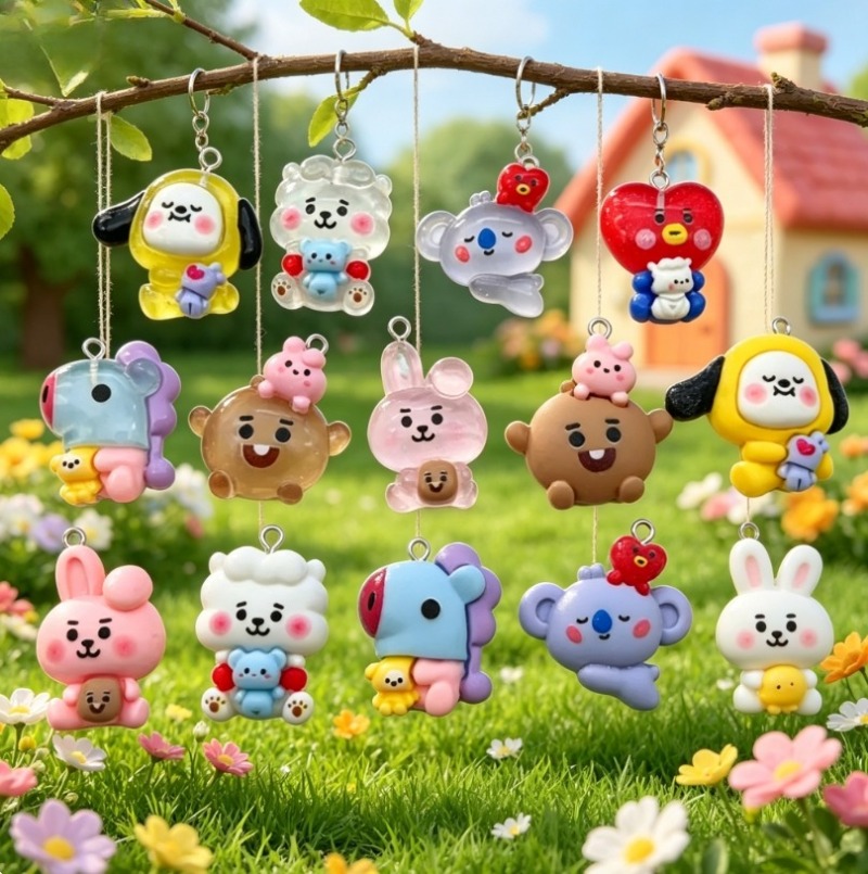 7pcs BT21 수지 만화 참 DIY 액세서리 공예  - Resin Crafts 리뷰 및 가격